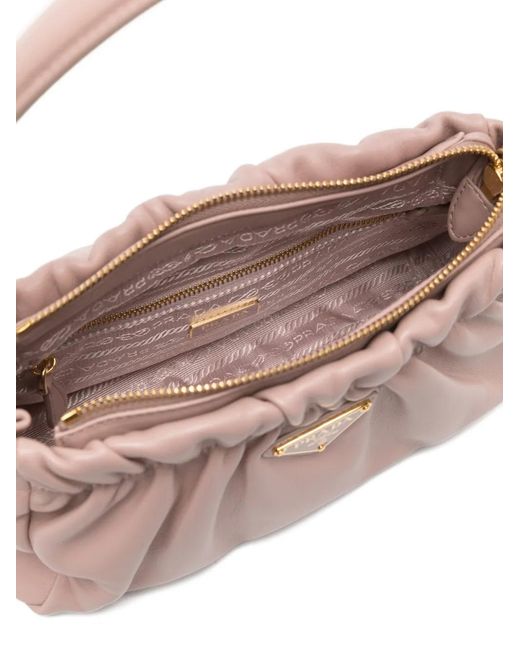 Bolso Shopper Con Logo Triangular Prada de color Pink
