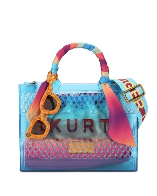 Kurt Geiger Blue Logo-Lettering Tote Bag