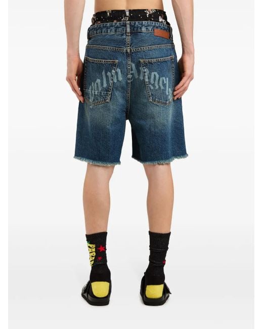Palm Angels Blue Shorts for men