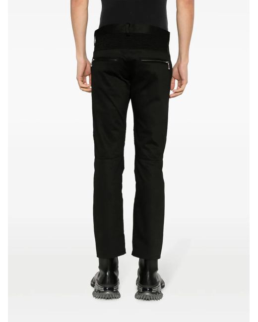 Junya Watanabe Black Panel-Detail Cropped Skinny Trousers for men
