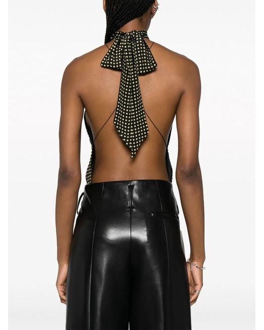 Philosophy Di Lorenzo Serafini Black Dot-Print Halterneck Top
