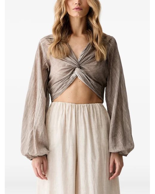 Haveone Natural Twist-Detail Blouse