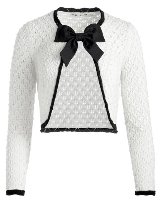 Cárdigan Dannie con lazo Alice + Olivia de color White