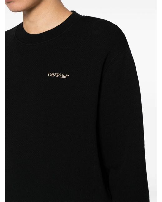 Off-White c/o Virgil Abloh Black Diag Embroidered Cotton Hoodie