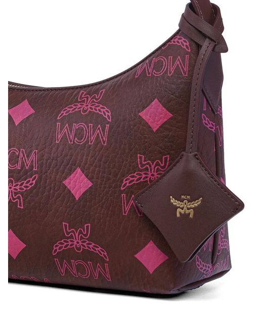 MCM Brown Maxi Visetos Aren Shoulder Bag