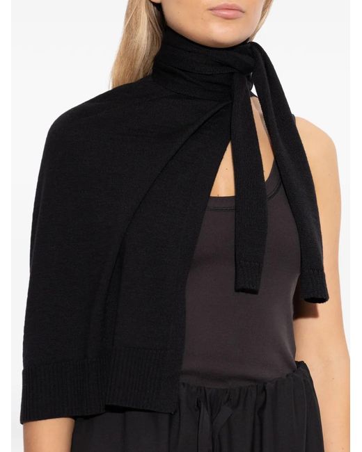 Lemaire Black Ribbed Scarf