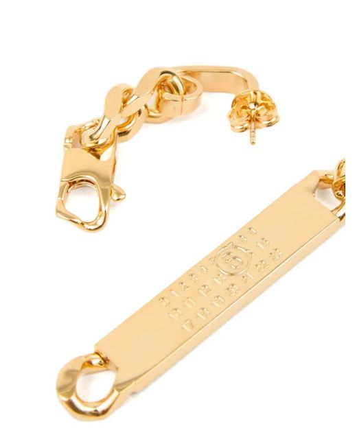 MM6 by Maison Margiela Metallic Numbers-Motif Drop Earrings
