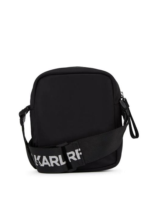 Karl Lagerfeld Black Essential Crossbody Bag for men