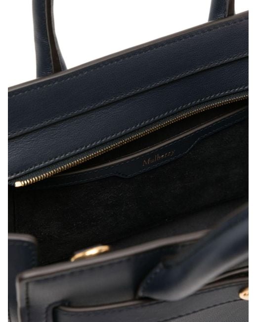 Mulberry Blue Zipped Bayswater Leather Mini Bag