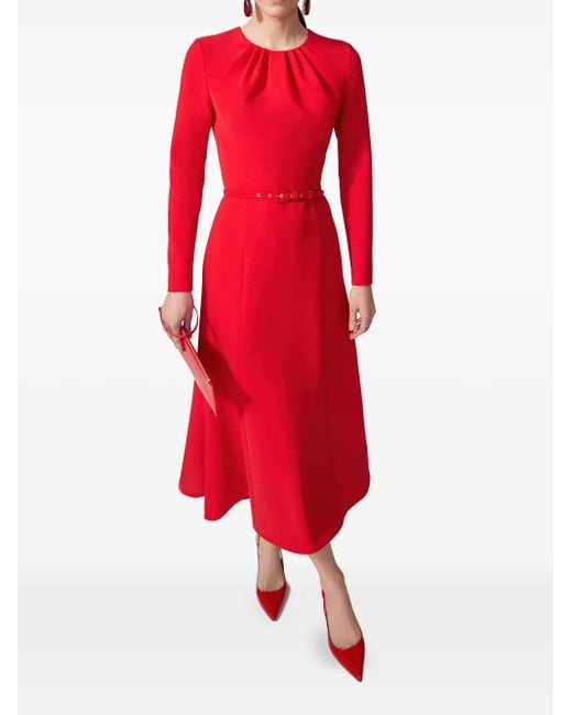 Abito Midi Con Cintura di Carolina Herrera in Red