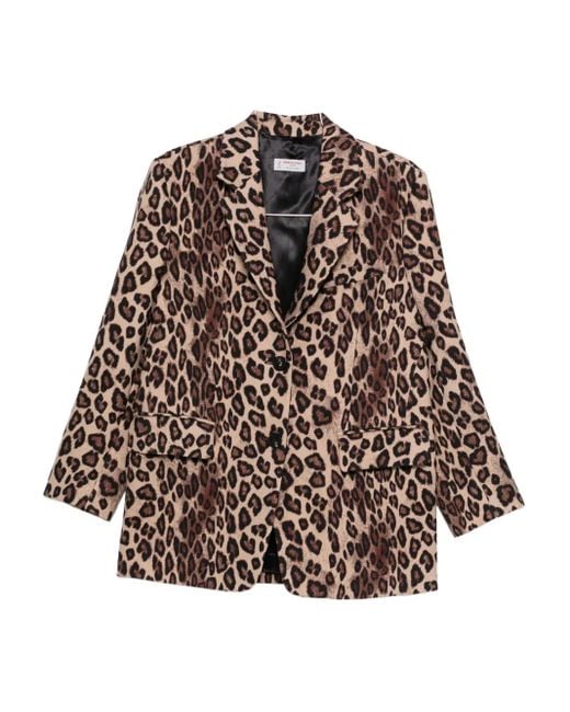 Alberto Biani Brown Leopard-Print Blazer