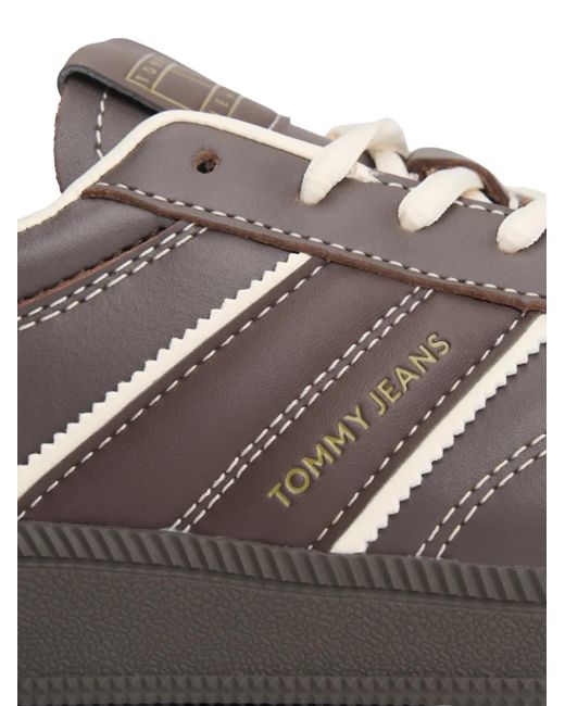 Tommy Hilfiger Brown Baskets En Cuir