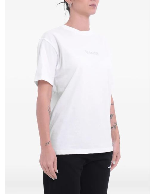 DISCLAIMER White Crystal-Embellished T-Shirt