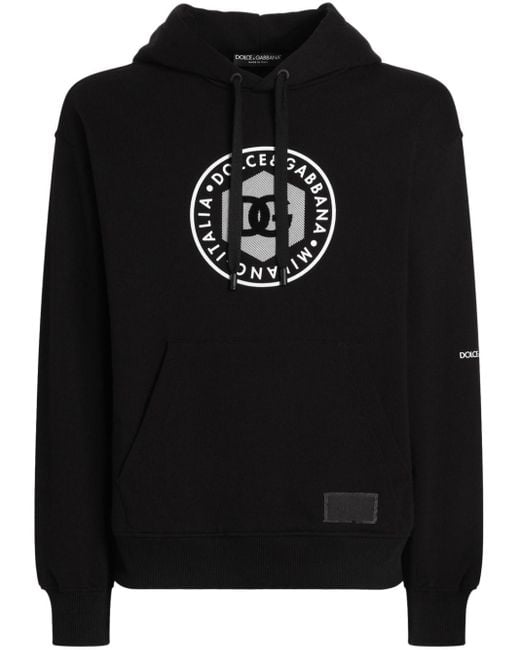 Dolce Gabbana Logo Print Hoodie in Black for Men Lyst UK