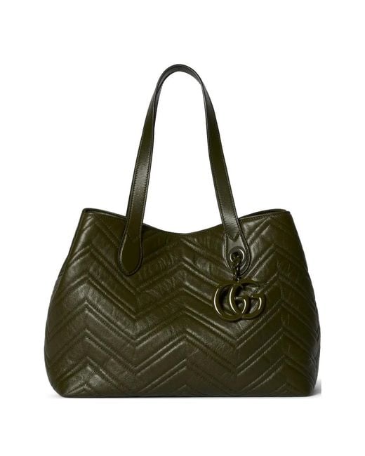Gucci Green Medium Gg Marmont Tote Bag