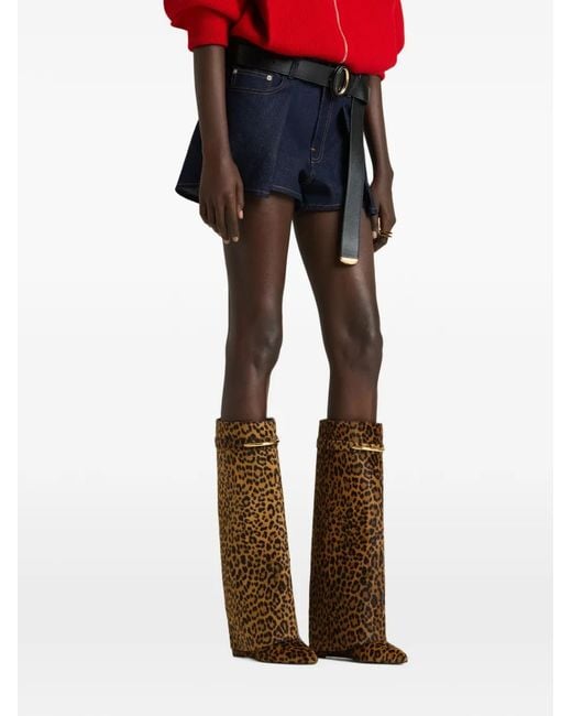 Givenchy Blue Pleated Denim Shorts