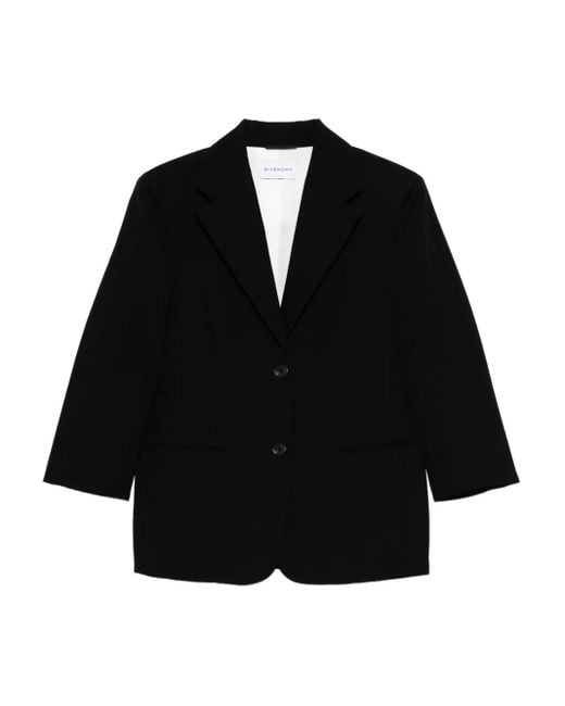 Givenchy Jack Met Gekerfde Revers En Drie Knopen in het Black