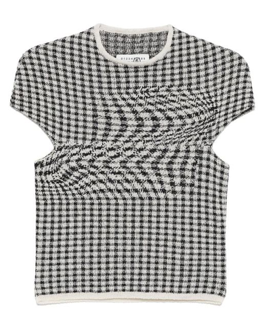 MM6 by Maison Margiela Black Checked T-Shirt