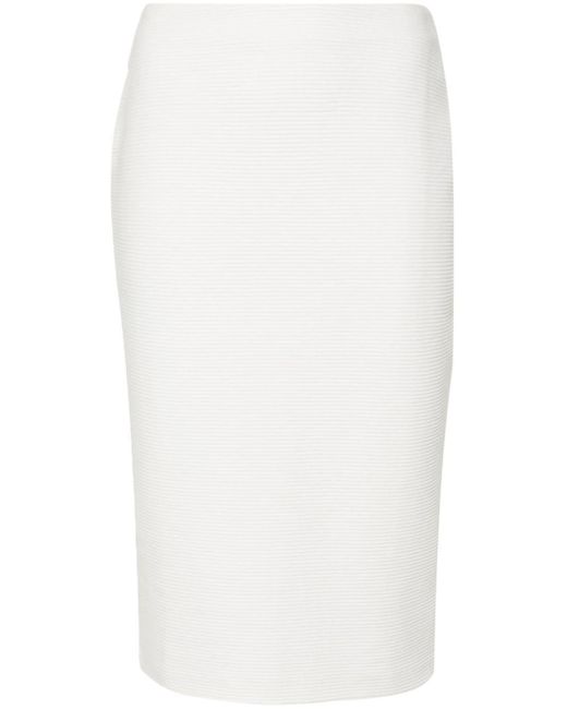 Falda de tubo con cintura alta Emporio Armani de color White
