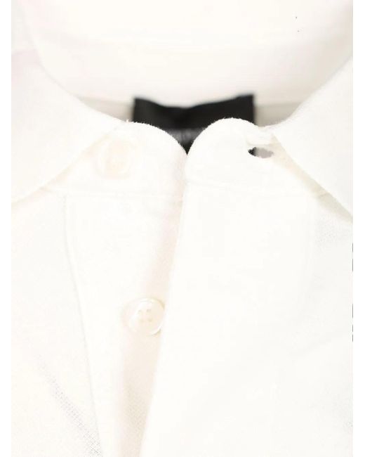 Emporio Armani White Logo-Detail Short-Sleeve Polo Shirt for men