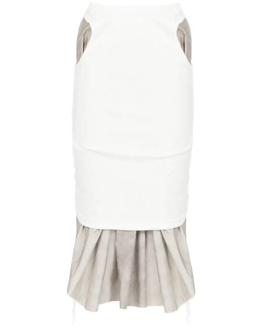 Maison Margiela White Layered Knee-Length Skirt