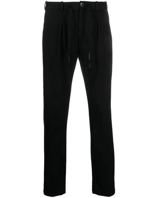Circolo 1901 Black Drawstring-Waistband Tapered-Leg Trousers for men