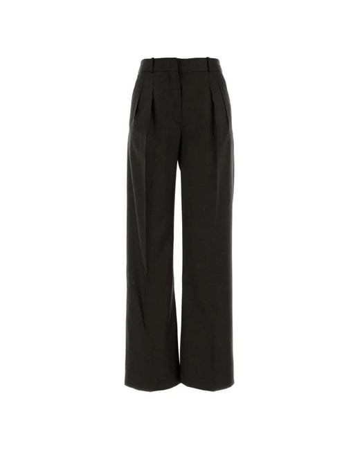 Loulou de Saison Black Sbiru Lds Pleated Wide-Leg Trousers