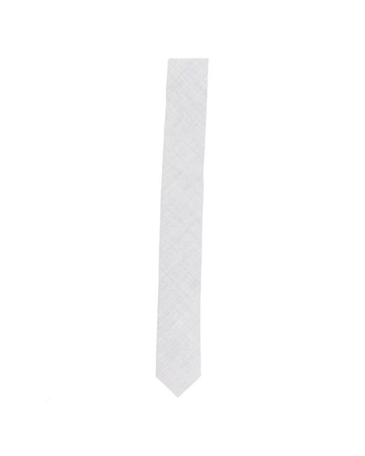 Eleventy White Patterned Tie for men