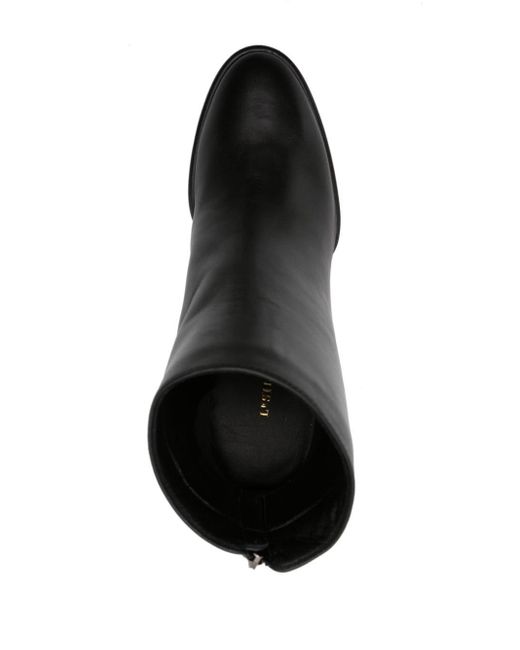 Le Silla Black Elsa 85mm Leather Ankle Boots