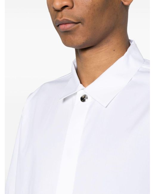 Jacquemus White Stud-fastening Cotton Shirt for men