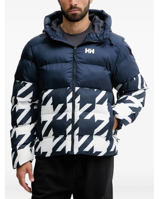 Helly Hansen Blue Oslo Graphic-Print Puffer Jacket for men