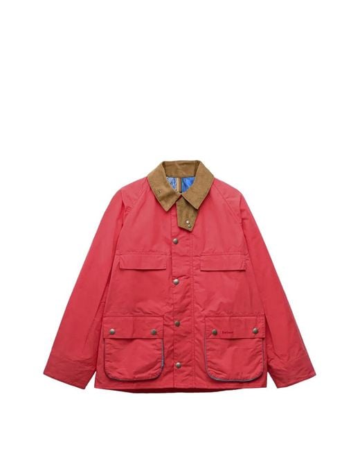 Barbour Red X Paul Smith Contrast-Collar Jacket for men