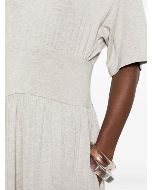 Totême  White Gathered-waist Midi Dress