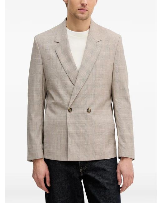 Sisley Natural Double-Breasted Blazer for men