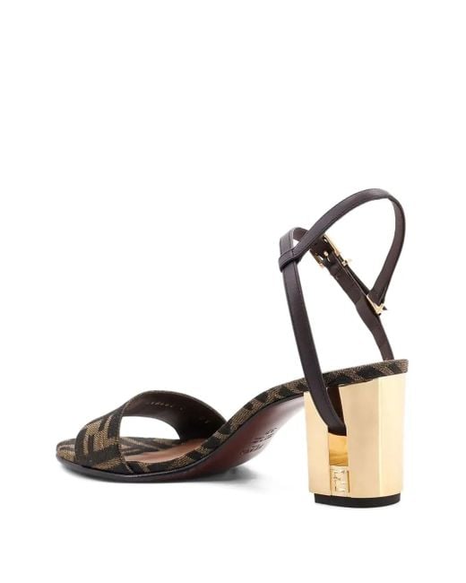Fendi Black 65Mm Delfina Sandals
