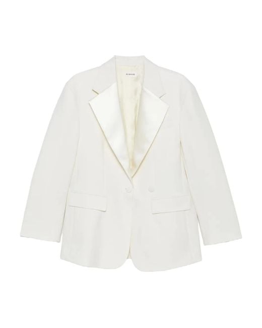 P.A.R.O.S.H. White Wide-Lapel Blazer