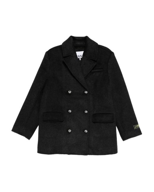 Ganni Black Double Breasted Blazer