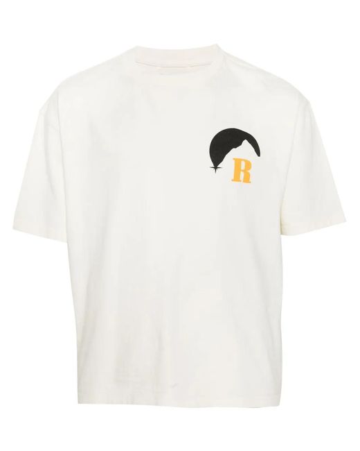 Rhude White Cotton T-shirt for men
