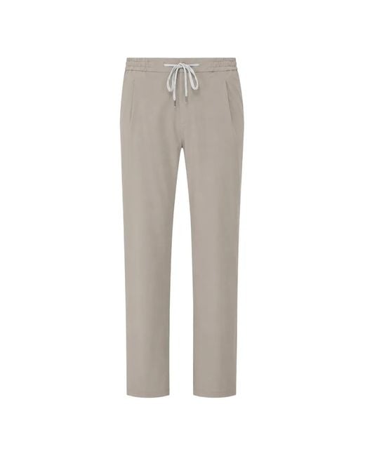 PT Torino Gray Soft Drawstring-Waist Trousers for men