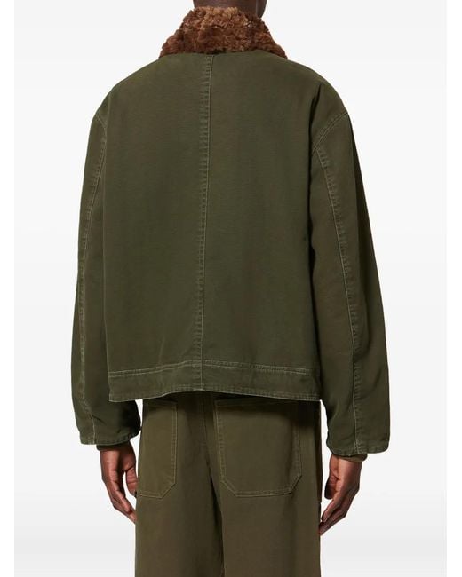 Isabel Marant Green Andy Fur-Collar Jacket for men