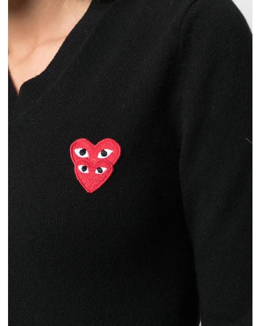 Pull À Patch Logo COMME DES GARÇONS PLAY en coloris Black