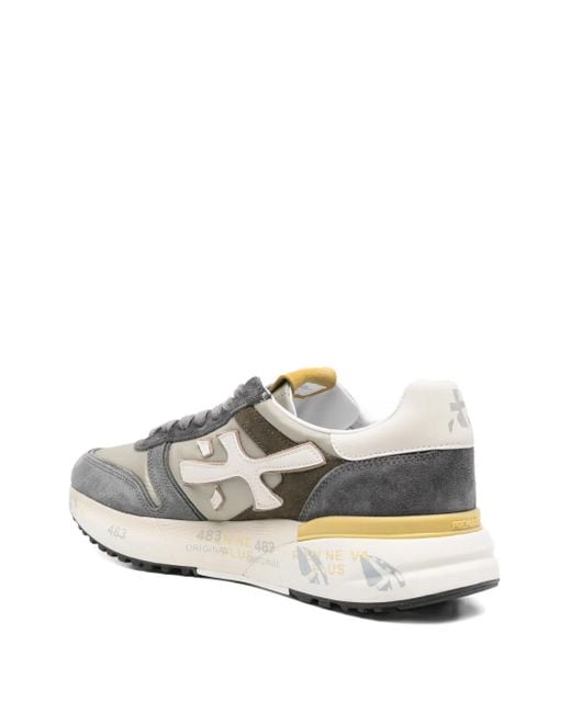 Premiata White Suede Panelled Low-Top Sneakers for men