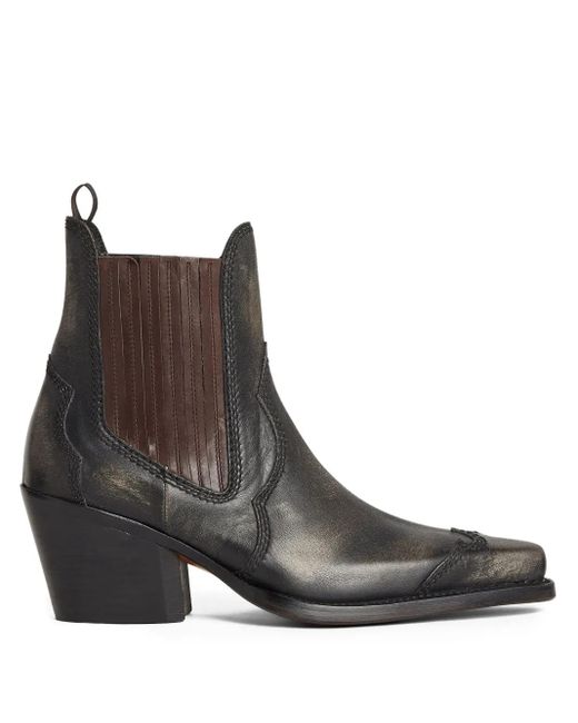 DSquared² Brown Cowboy Ankle Boots With Heel for men