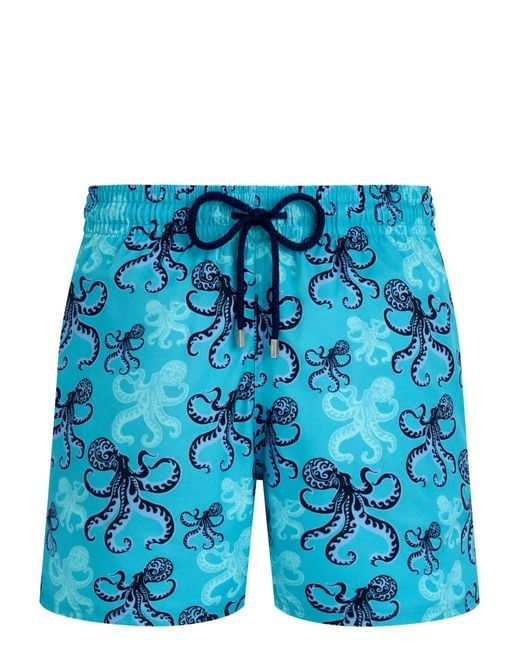 Vilebrequin Blue Octopus-Print Swim Shorts for men