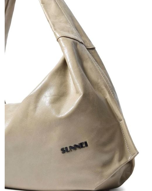 Sunnei Natural Multitasking Leather Shoulder Bag