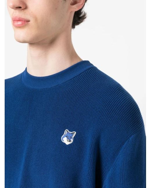 Pull À Patch Logo Maison Kitsuné pour homme en coloris Blue