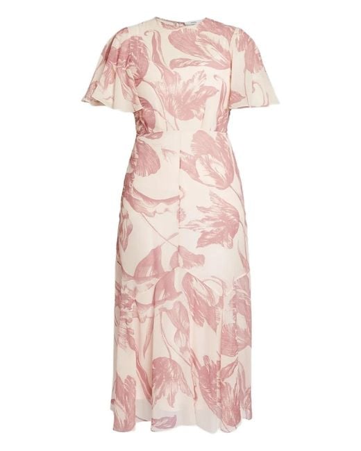 Chemisier Midi A Fiori di Erdem in Pink