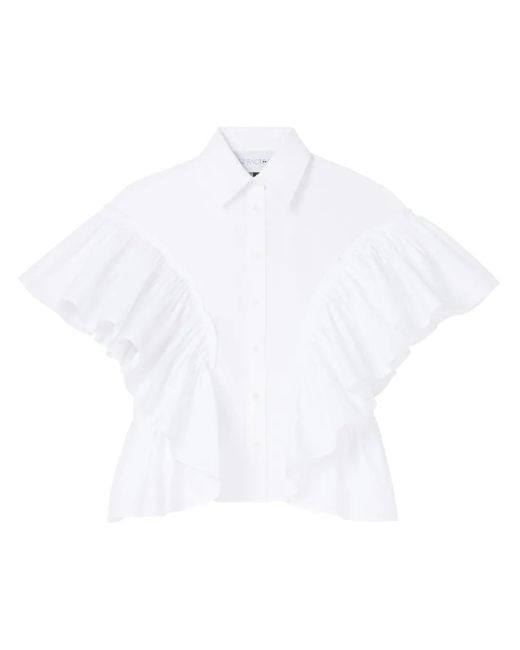 AZ FACTORY X Lutz Huelle Blouse Met Ruche Mouwen in het White