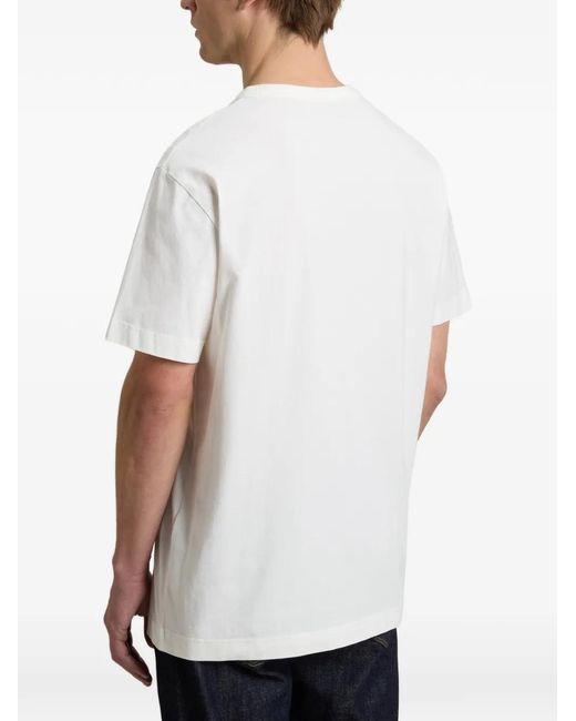 Woolrich White Cotton Logo T-Shirt for men