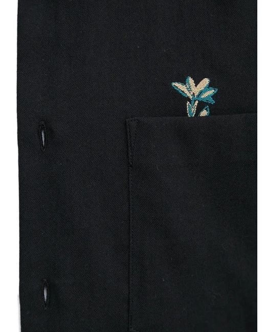 Paul Smith Blue Flower-Embroidered Shirt for men